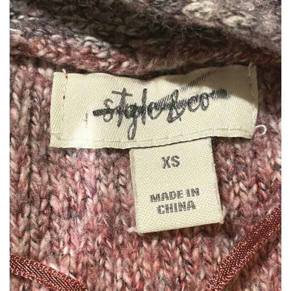 Style & Co Women Long Open Cardigan Sweater Ombre Pink Purple XS - Picture 2 of 4